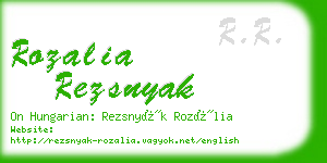 rozalia rezsnyak business card